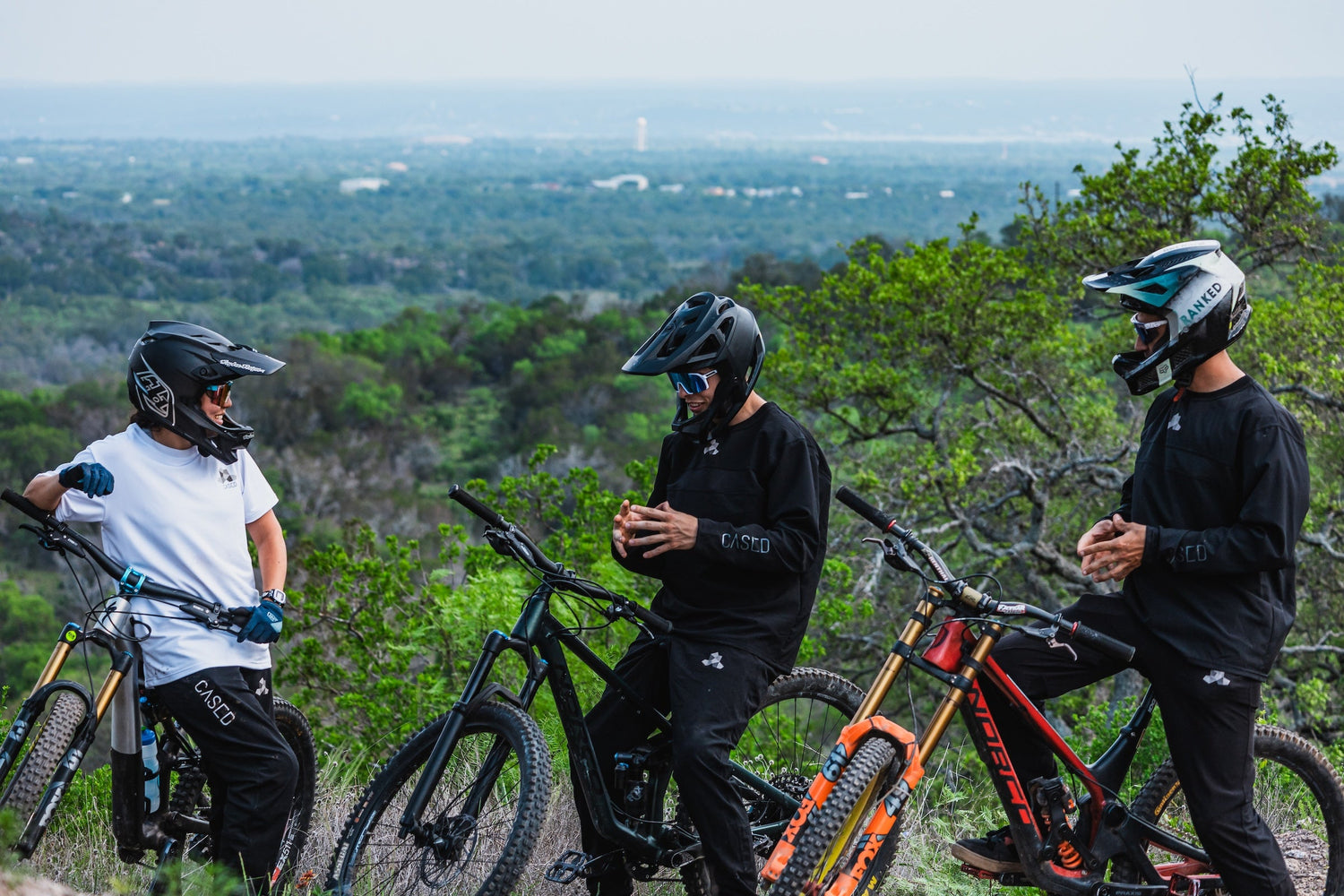MTB Riders on an epic mountain biking trip wearing Cased protective gear.