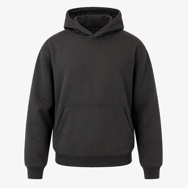 Front view of black Cased Protective Hoodie designed with everyday styling, and protection built for the road.