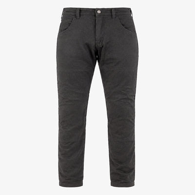 Front view of Cased protective jeans for moto designed to look like everyday streetwear with hidden protection for the road.