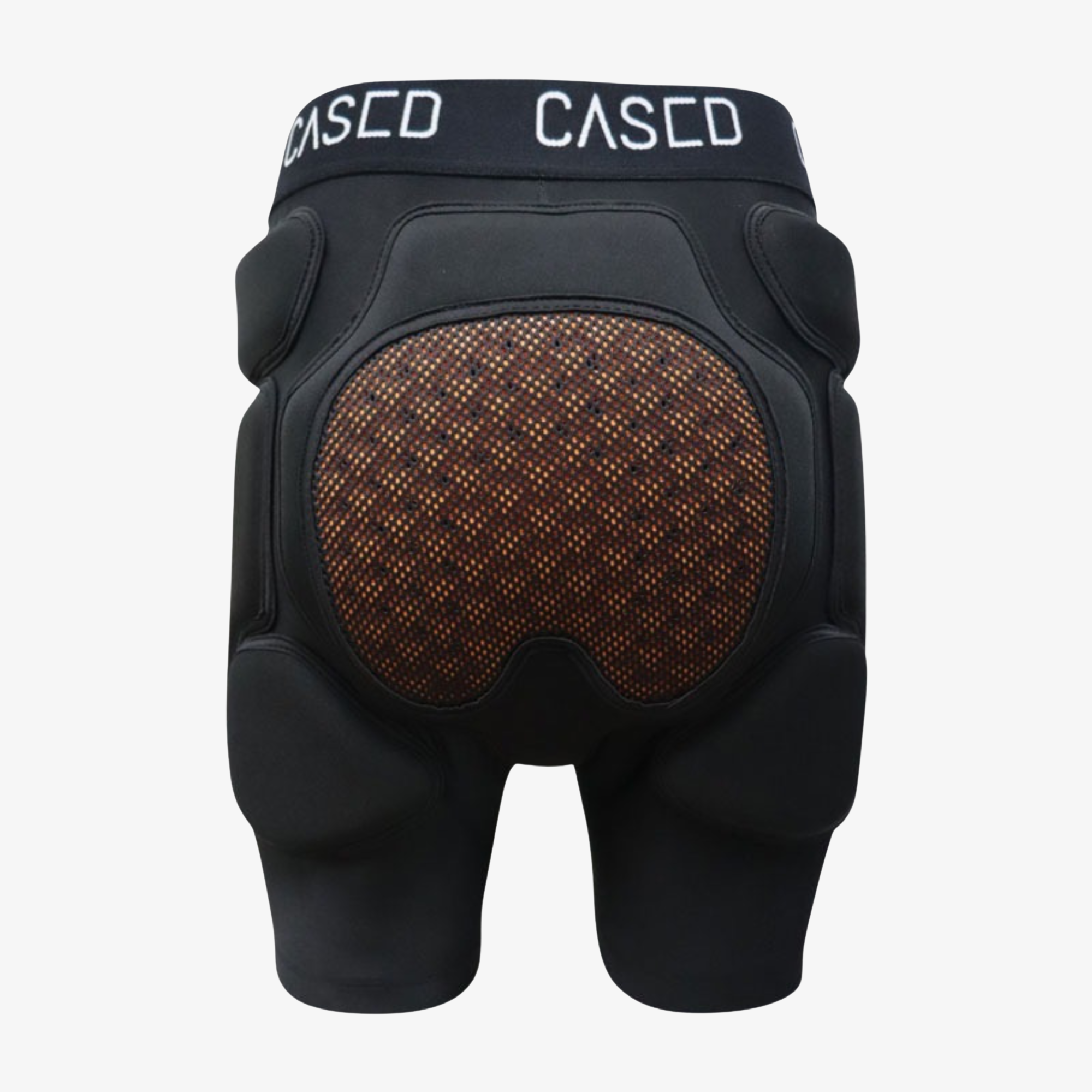 Cased protective pants for snowboarding and skiing.