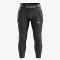 Front view of Cased inner protective pants showing the built-in padding for hips, knees and shins.